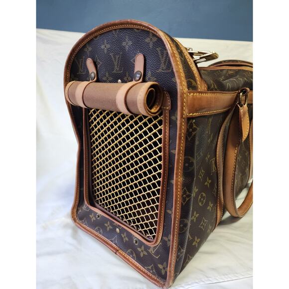 US Based Authentic Louis Vuitton Pet Dog Carrier Bag Monogram Sac Chien - Picture 7 of 17